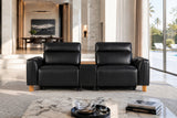 Lesley Leather Dual Recliner Sofa with Console