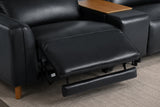 Lesley Leather Dual Recliner Sofa with Console