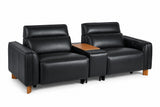 Lesley Leather Dual Recliner Sofa with Console
