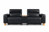 Lesley Leather Dual Recliner Sofa with Console
