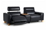 Lesley Leather Dual Recliner Sofa with Console