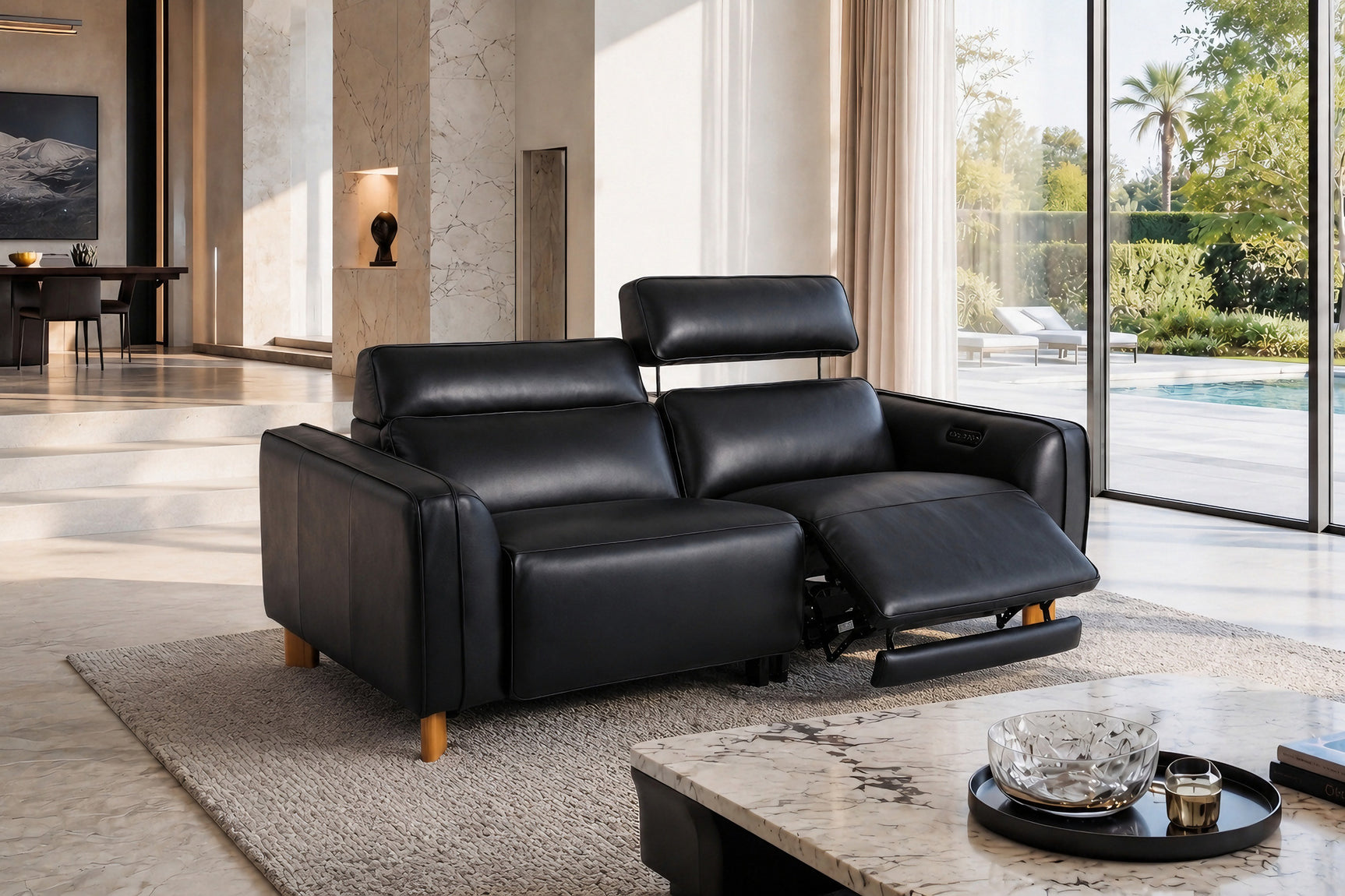 Lesley Leather Recliner Sofa