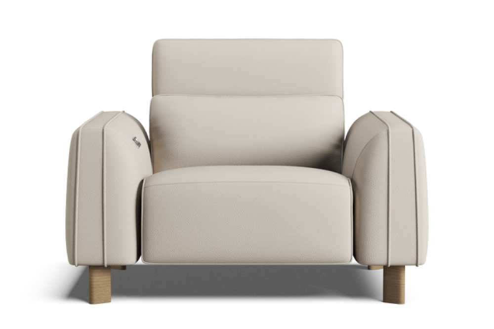 Valencia Lesley Top Grain Leather Single Recliner Seat, Beige