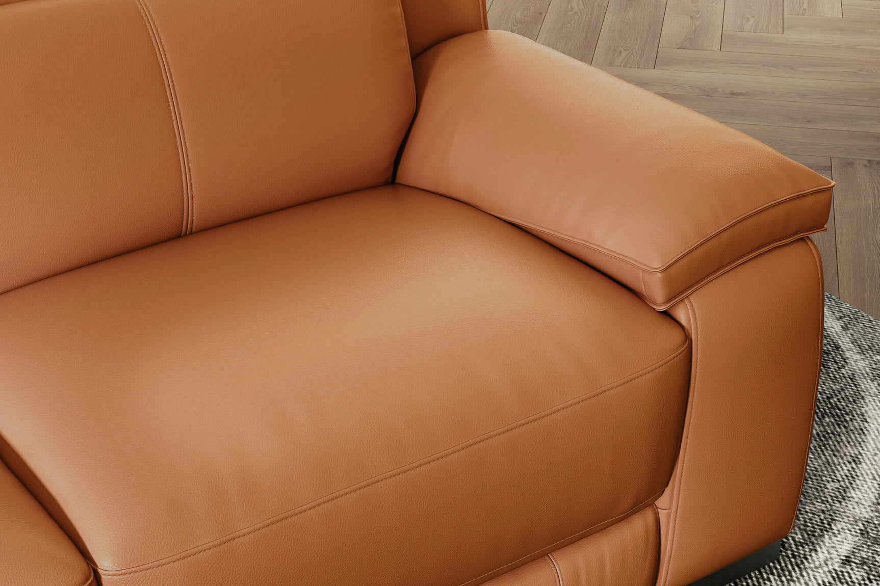 Ellie Leather Corner Sectional Sofa