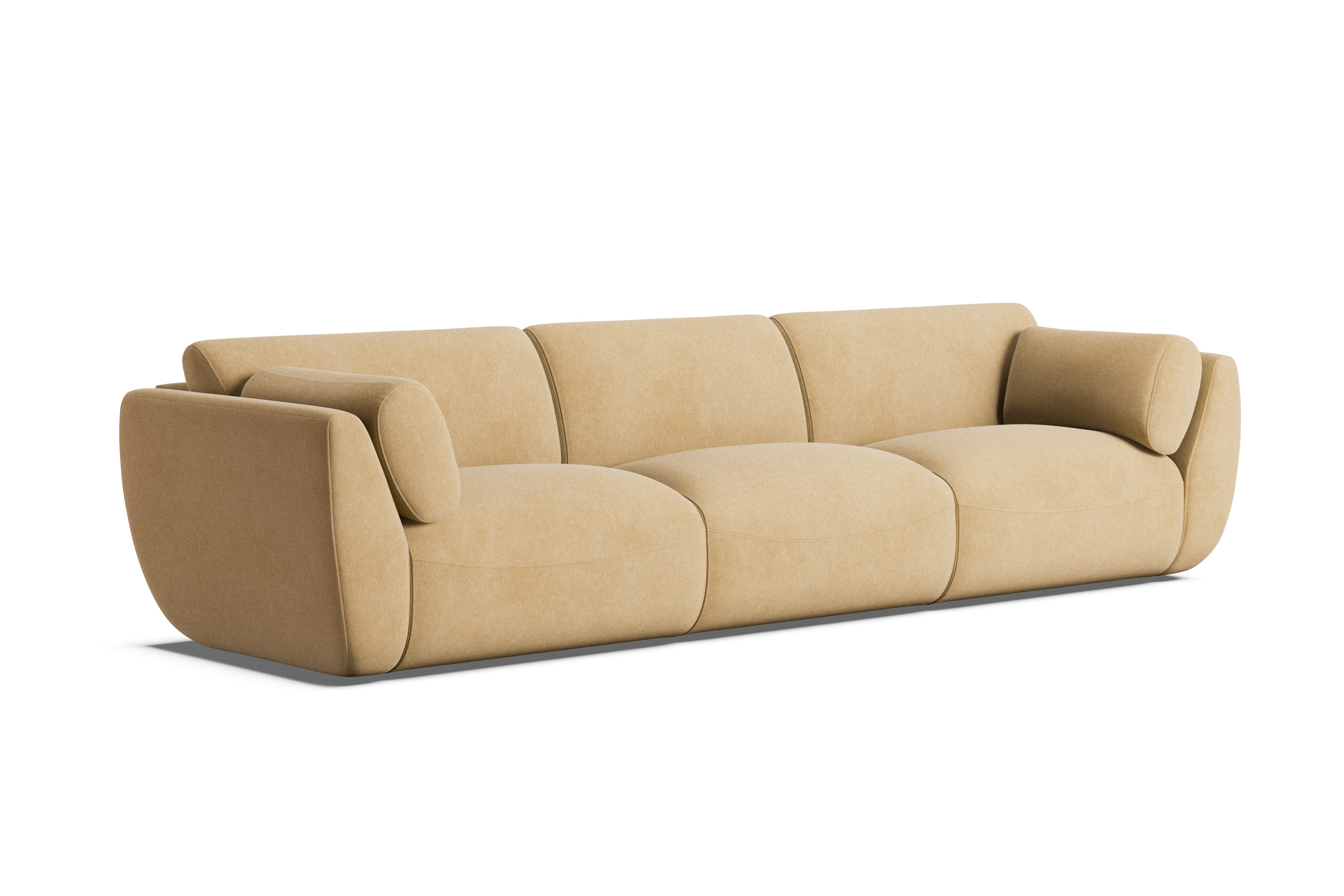 Valencia Loretta 125" Performance Fabric Modular Wide Three Seats Sofa, Camel