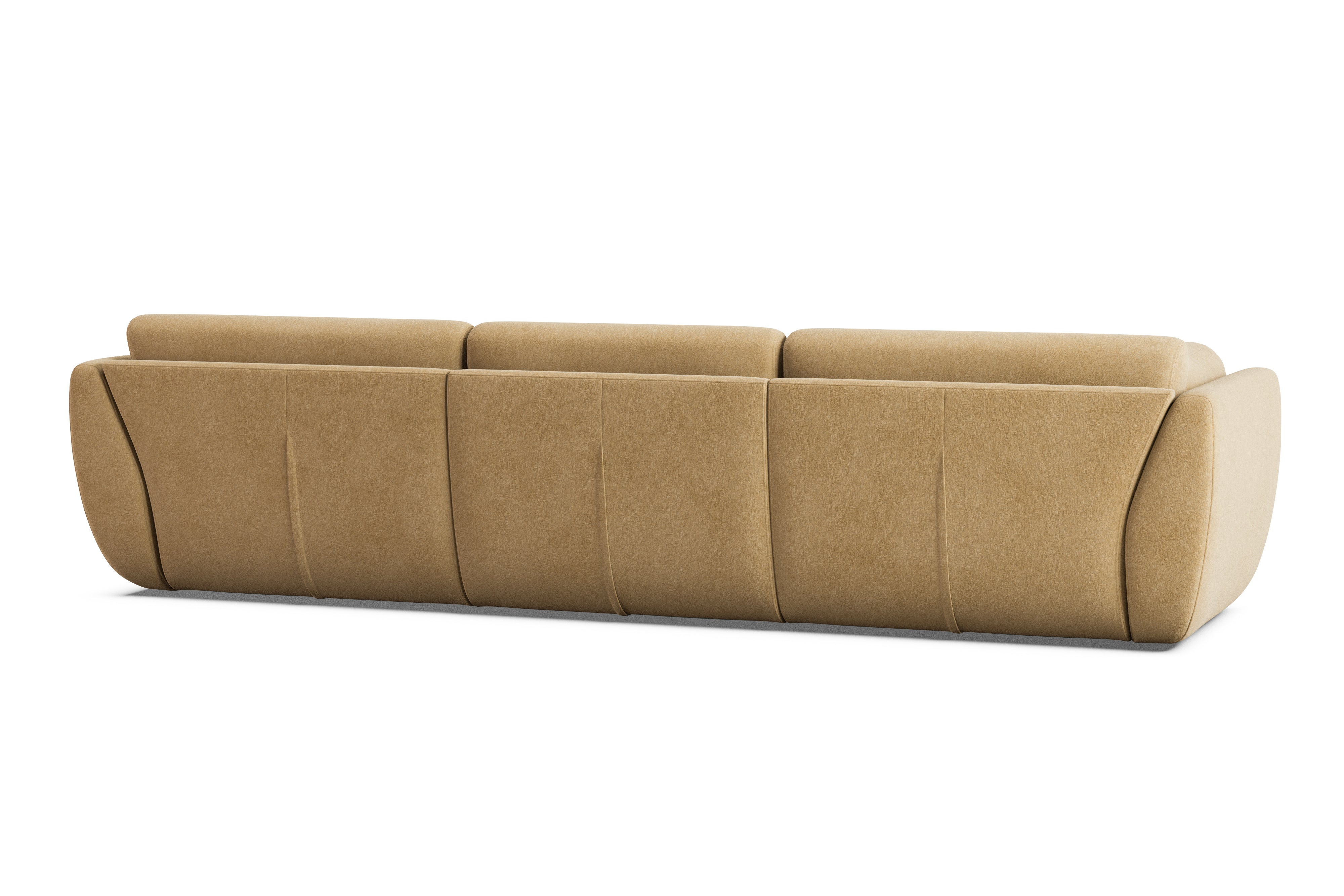 Valencia Loretta 125" Performance Fabric Modular Wide Three Seats Sofa, Camel