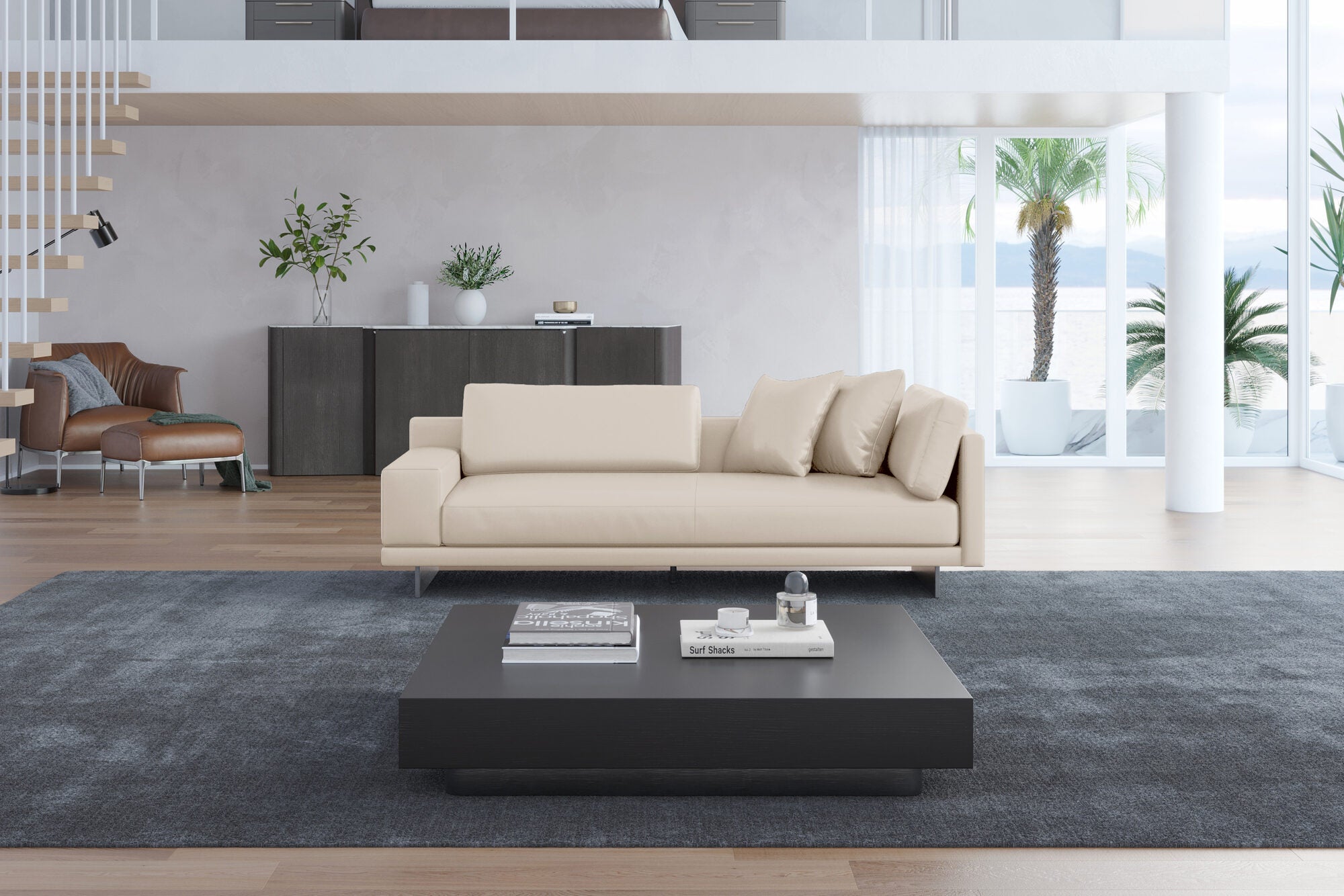 Alessandro Leather Loveseat Sofa