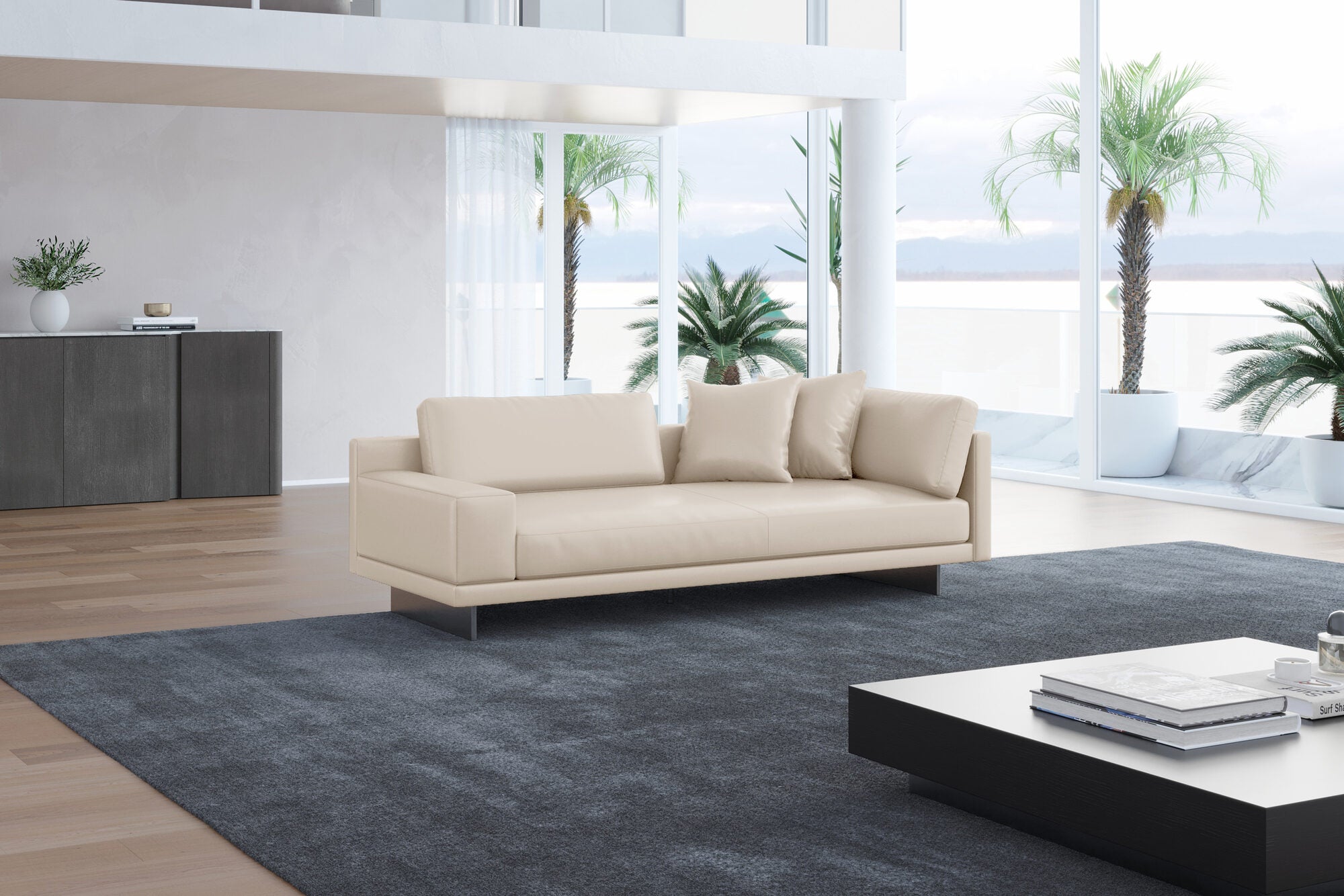 Alessandro Leather Loveseat Sofa