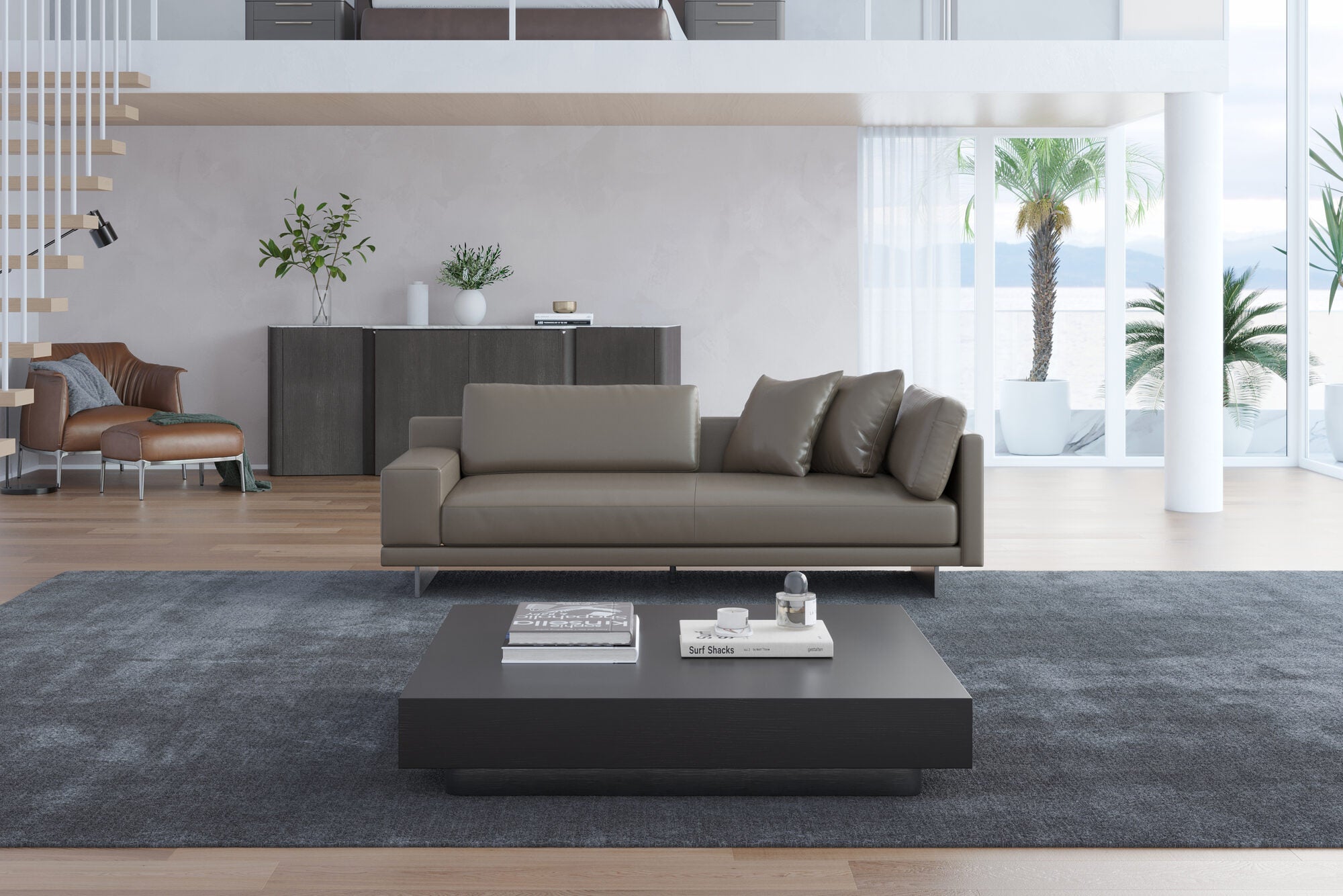 Alessandro Leather Loveseat Sofa