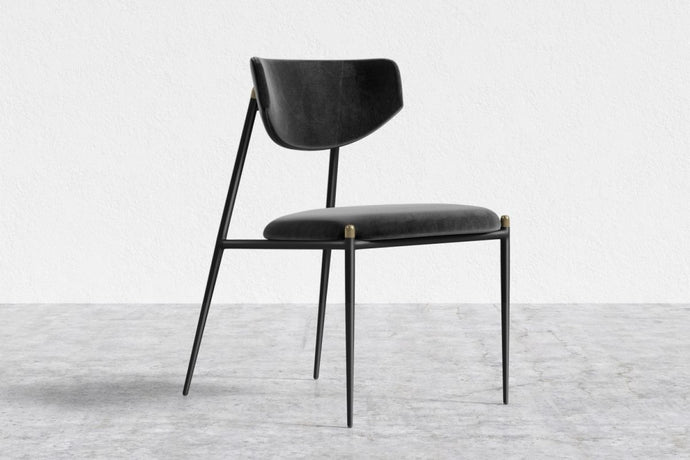 Valencia Luciano Velvet Fabric Dining Chair, Black