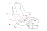Lucinda Leather Swivel Recliner Chair with Ottoman
