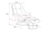 Lucinda Leather Swivel Recliner Chair with Ottoman