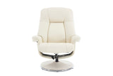 Lucinda Leather Swivel Recliner Chair with Ottoman