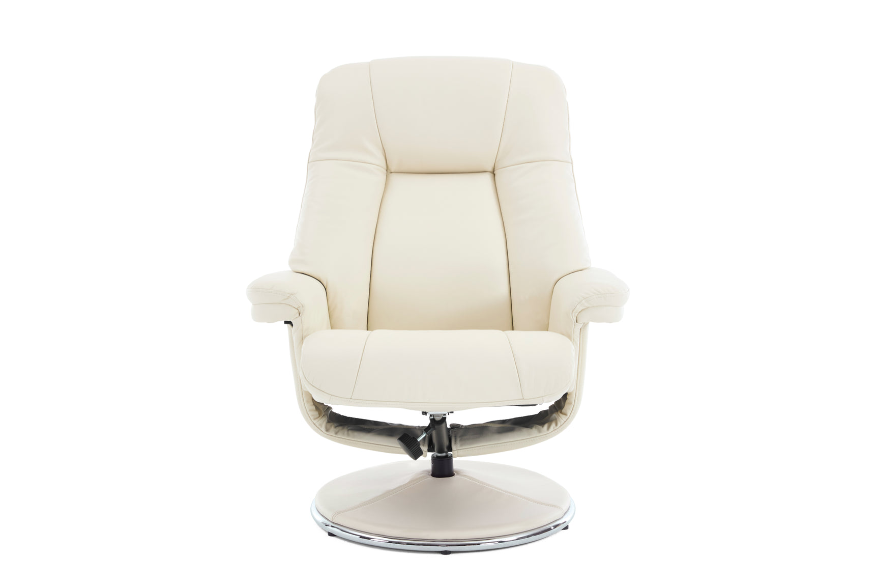 Lucinda Leather Swivel Recliner Chair with Ottoman