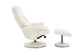 Lucinda Leather Swivel Recliner Chair with Ottoman