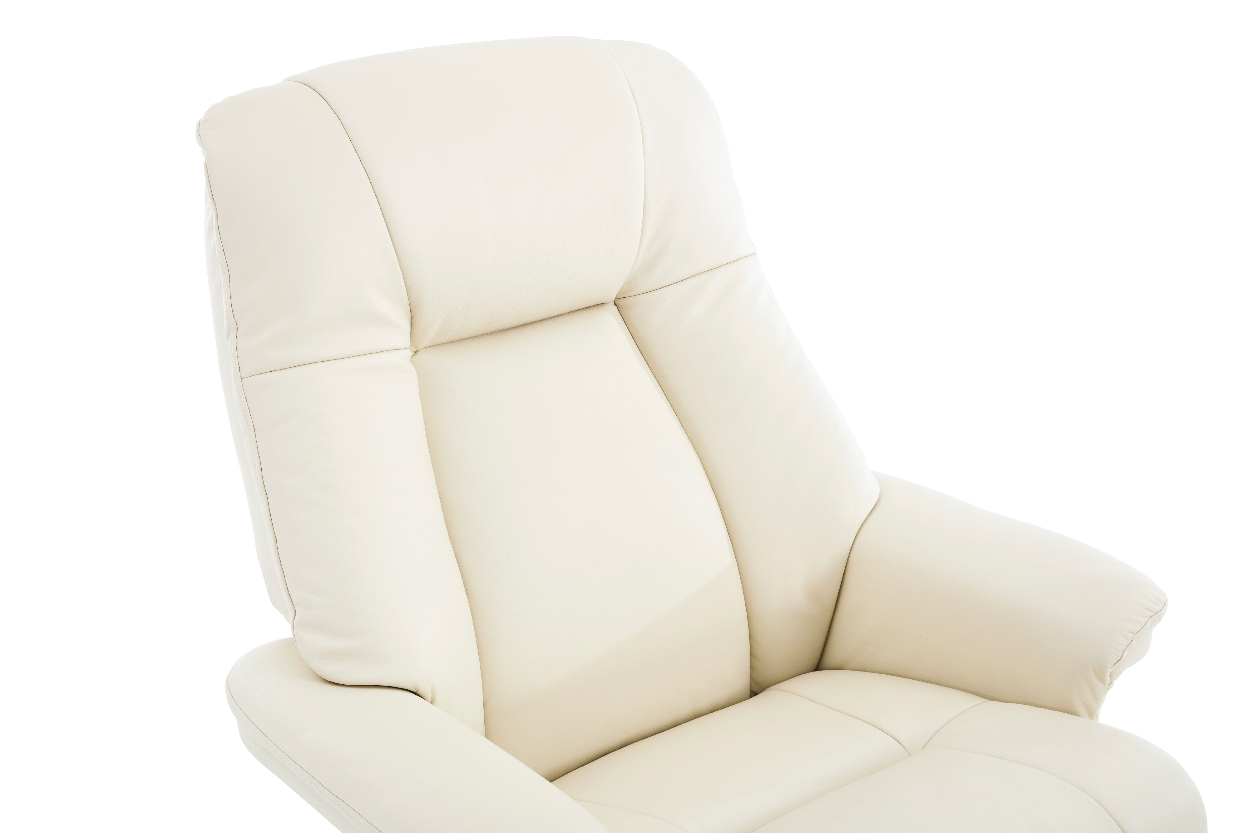 Valencia Lucinda Top Grain Leather Swivel Recliner Seat with Ottoman, Beige