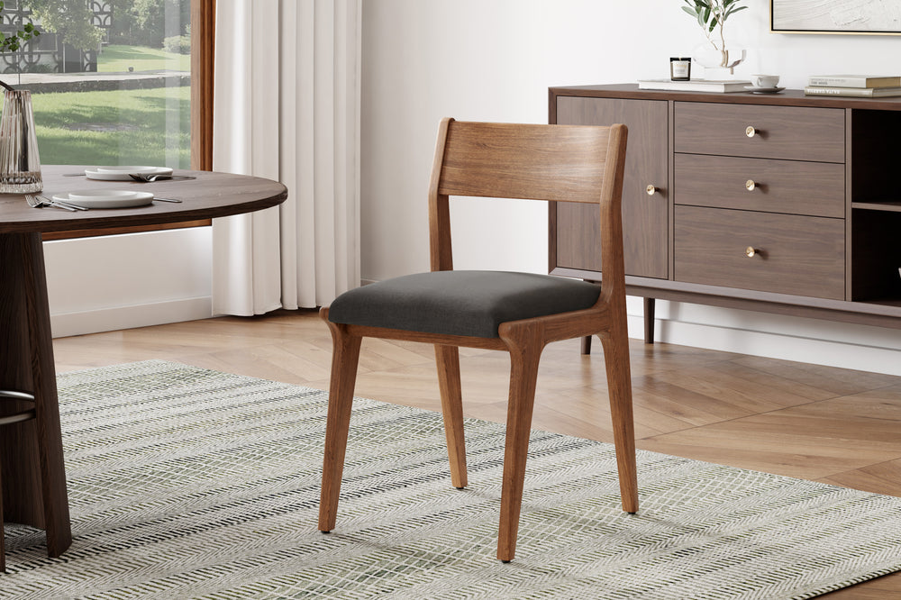 Valencia Lucrezia Teak Wood Dining Chair, Walnut