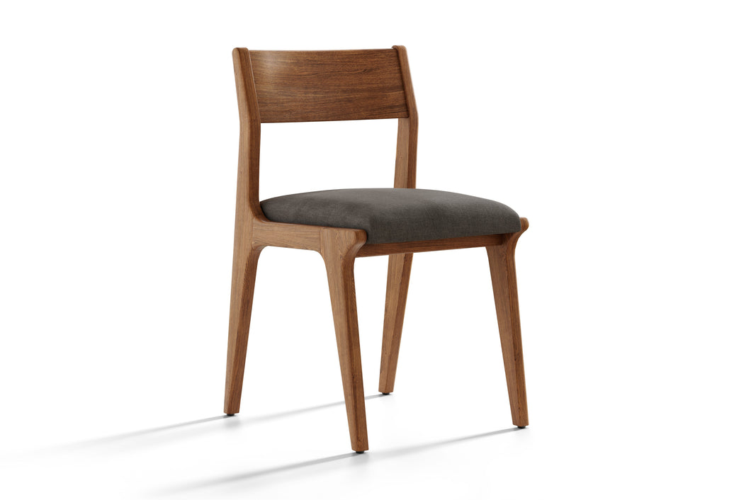 Valencia Lucrezia Natural Teak Wood Dining Chair, Walnut
