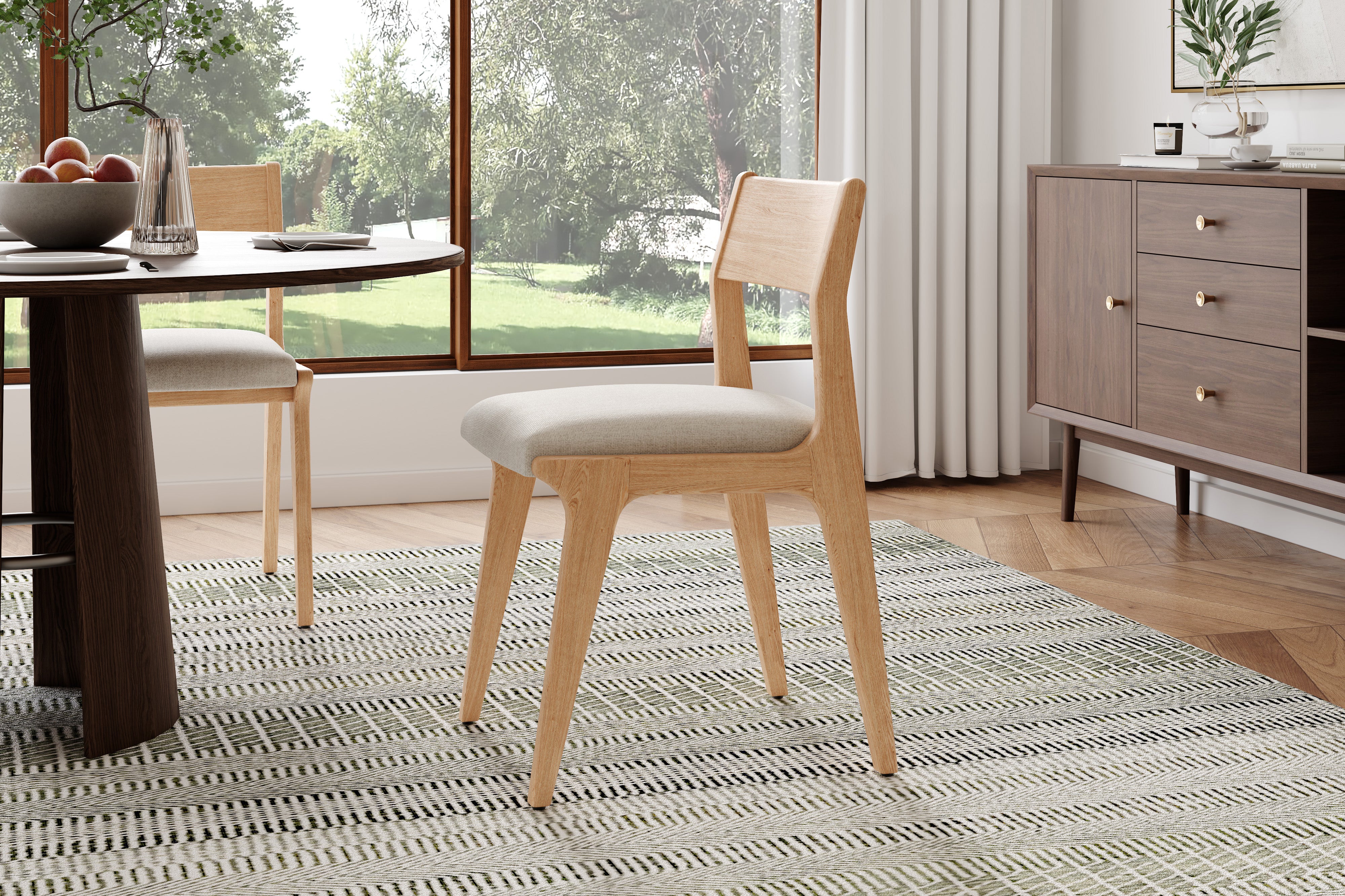 Valencia Lucrezia Wood Dining Chair, White Oak