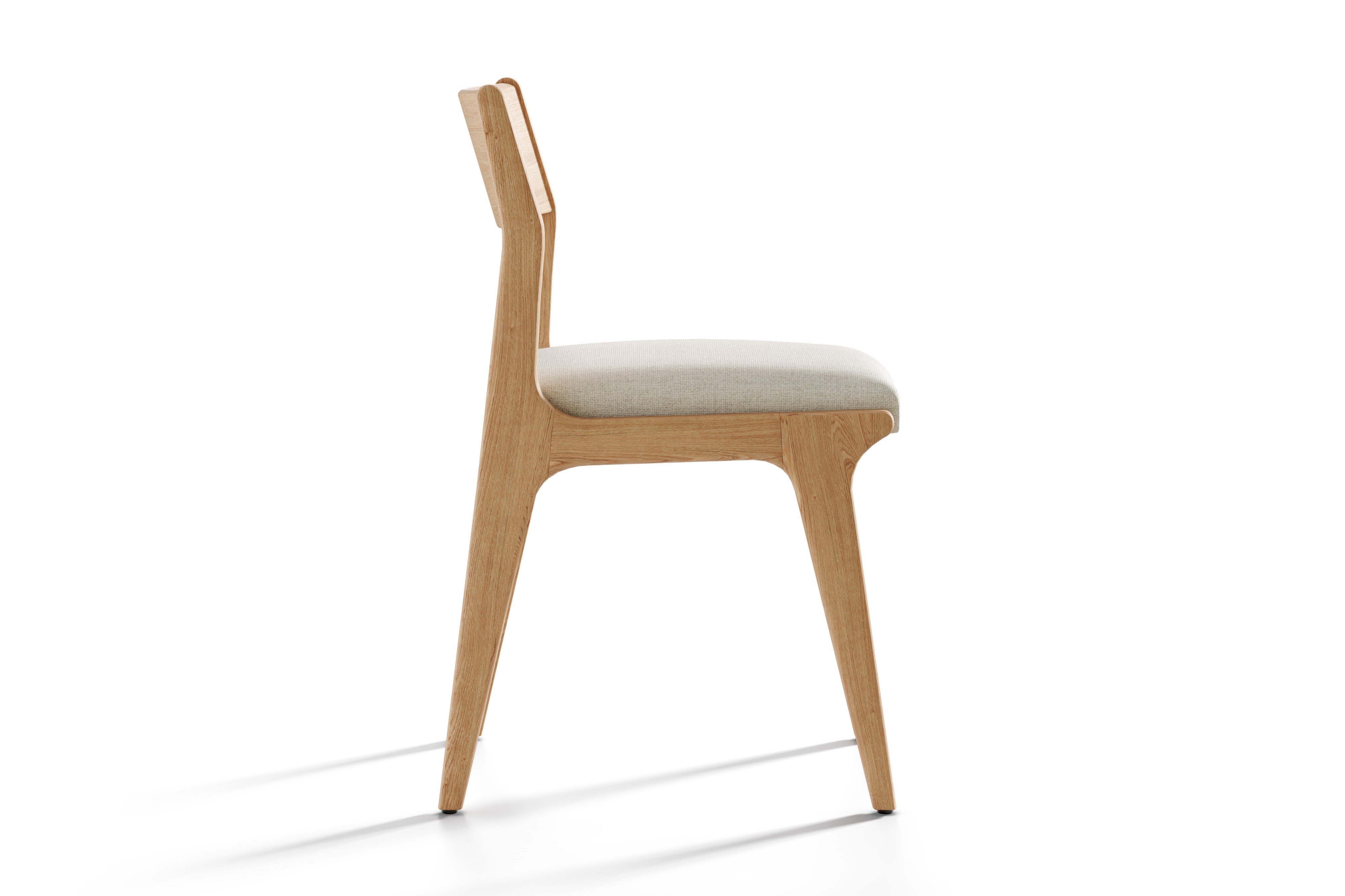 Valencia Lucrezia Wood Dining Chair, White Oak