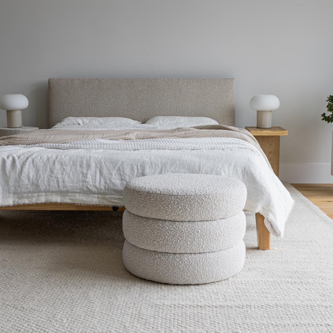 Luna Tool Free Upholstered King Bed - Beige