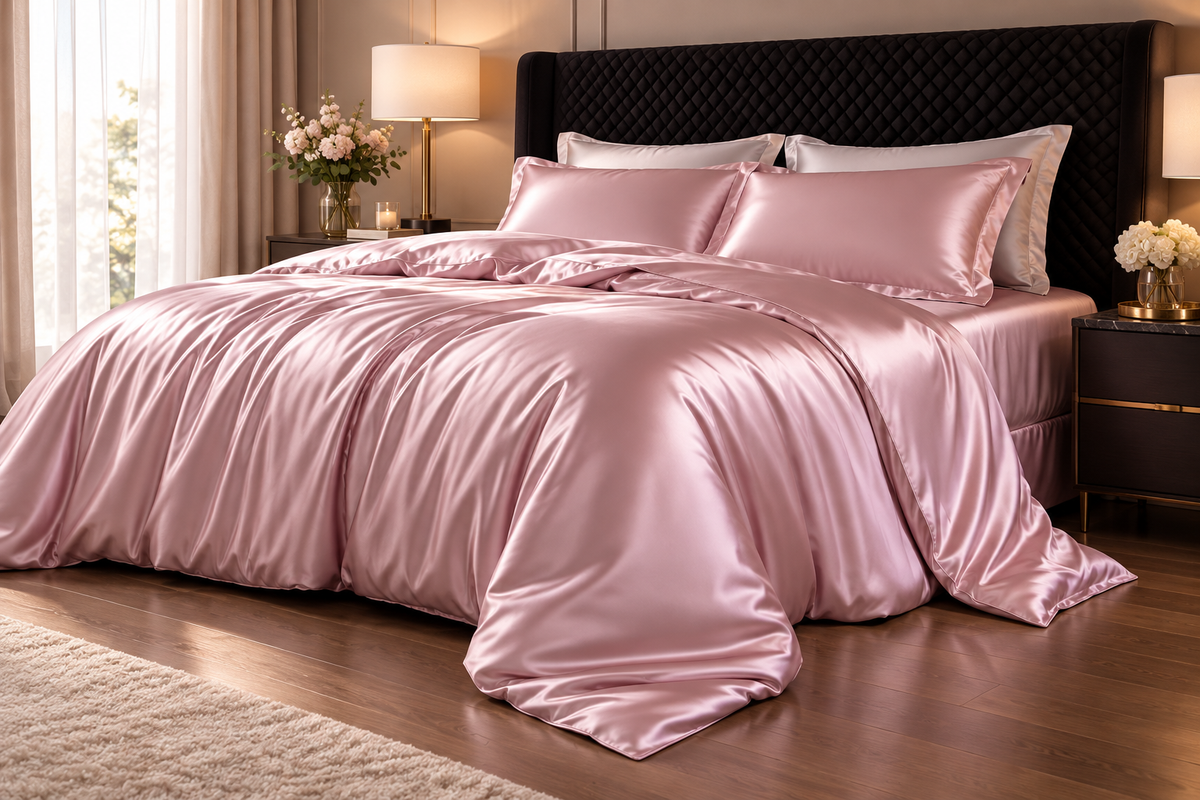 Lustre Luxe Elegant Duvet Set - Fairy Pink