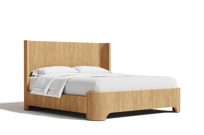 Valencia Margot Oak Wood King Size Bed Frame, Natural