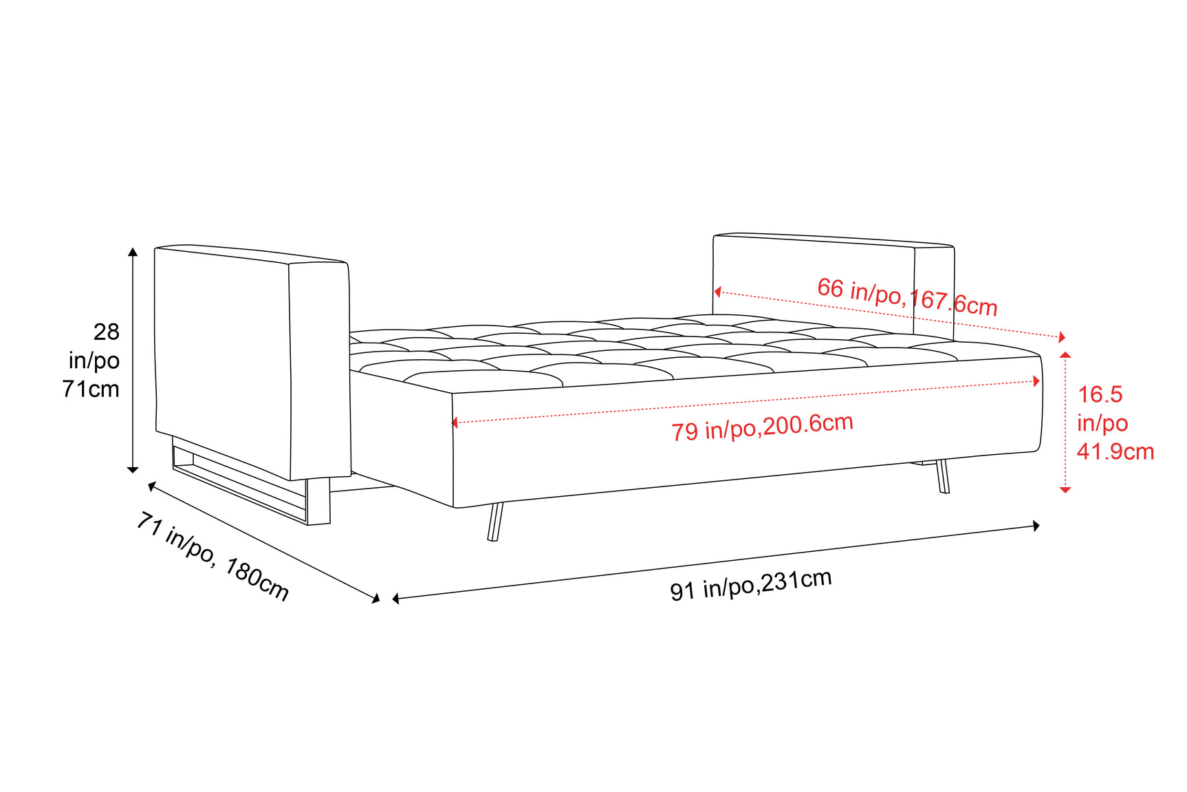 Maria Fabric Sofa Bed