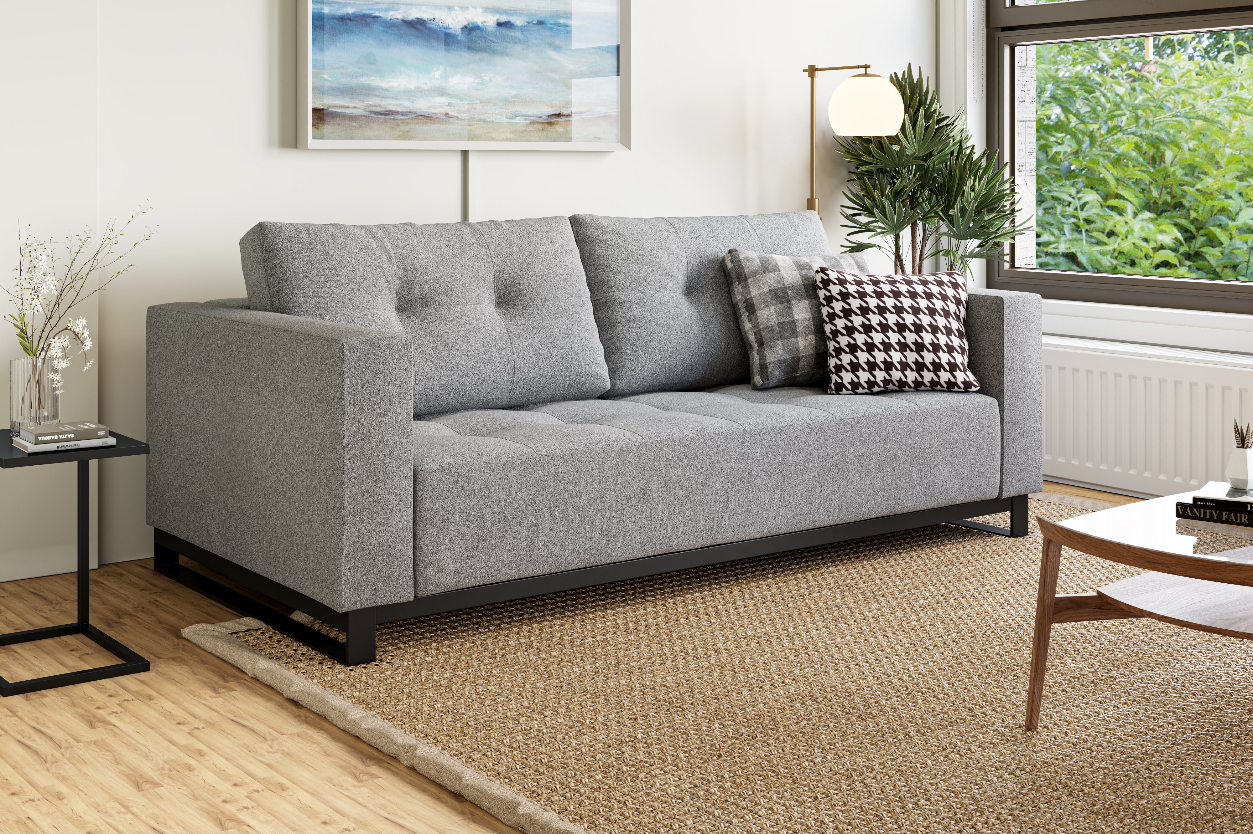 Valencia Maria Fabric Sofa Bed, Grey