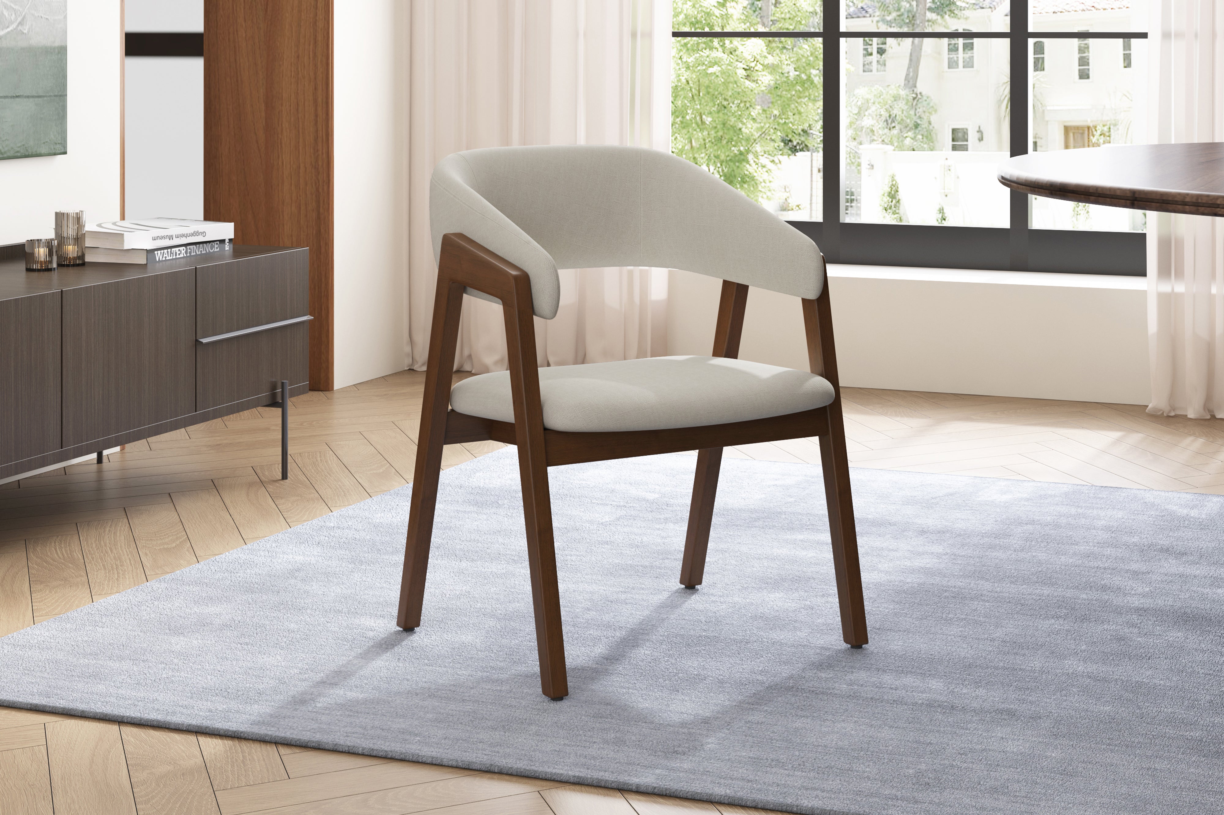 Valencia Mario Wood Dining Chair, Beige