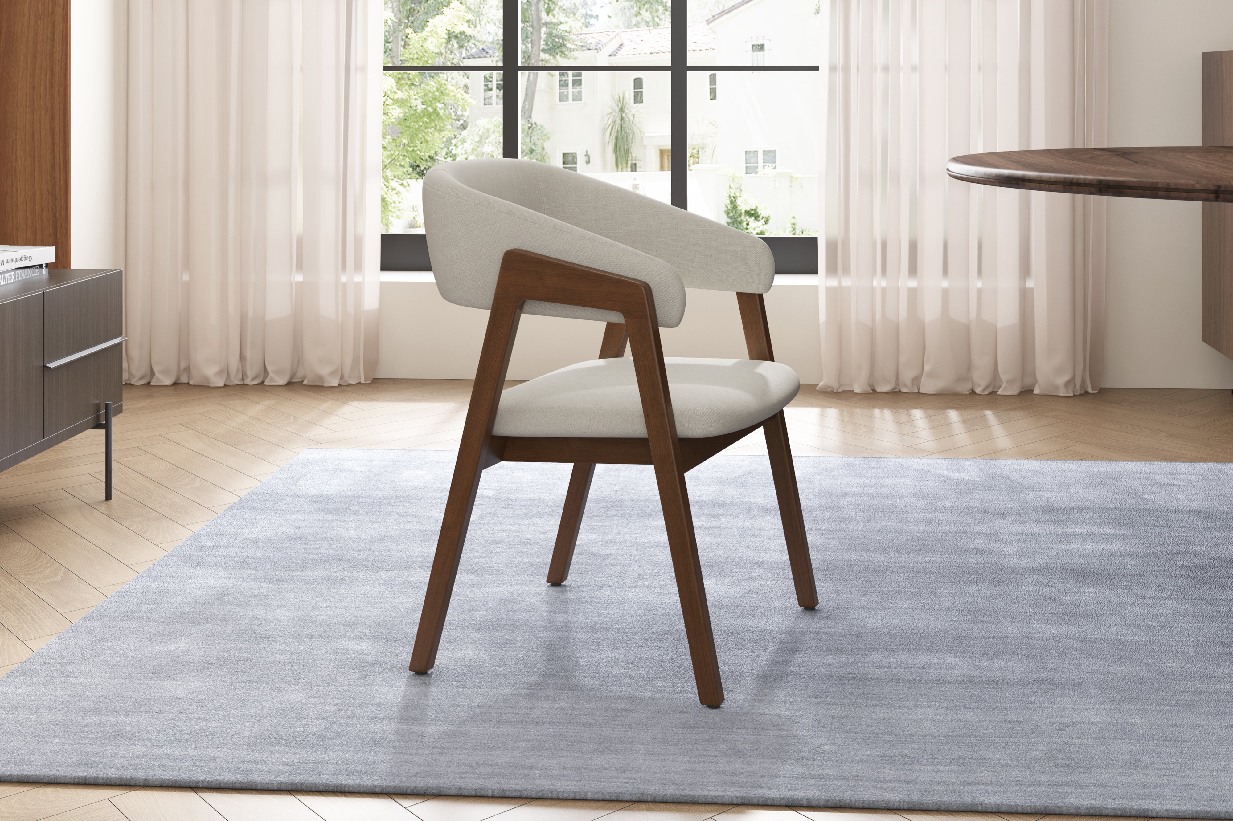 Valencia Mario Wood Dining Chair, Beige