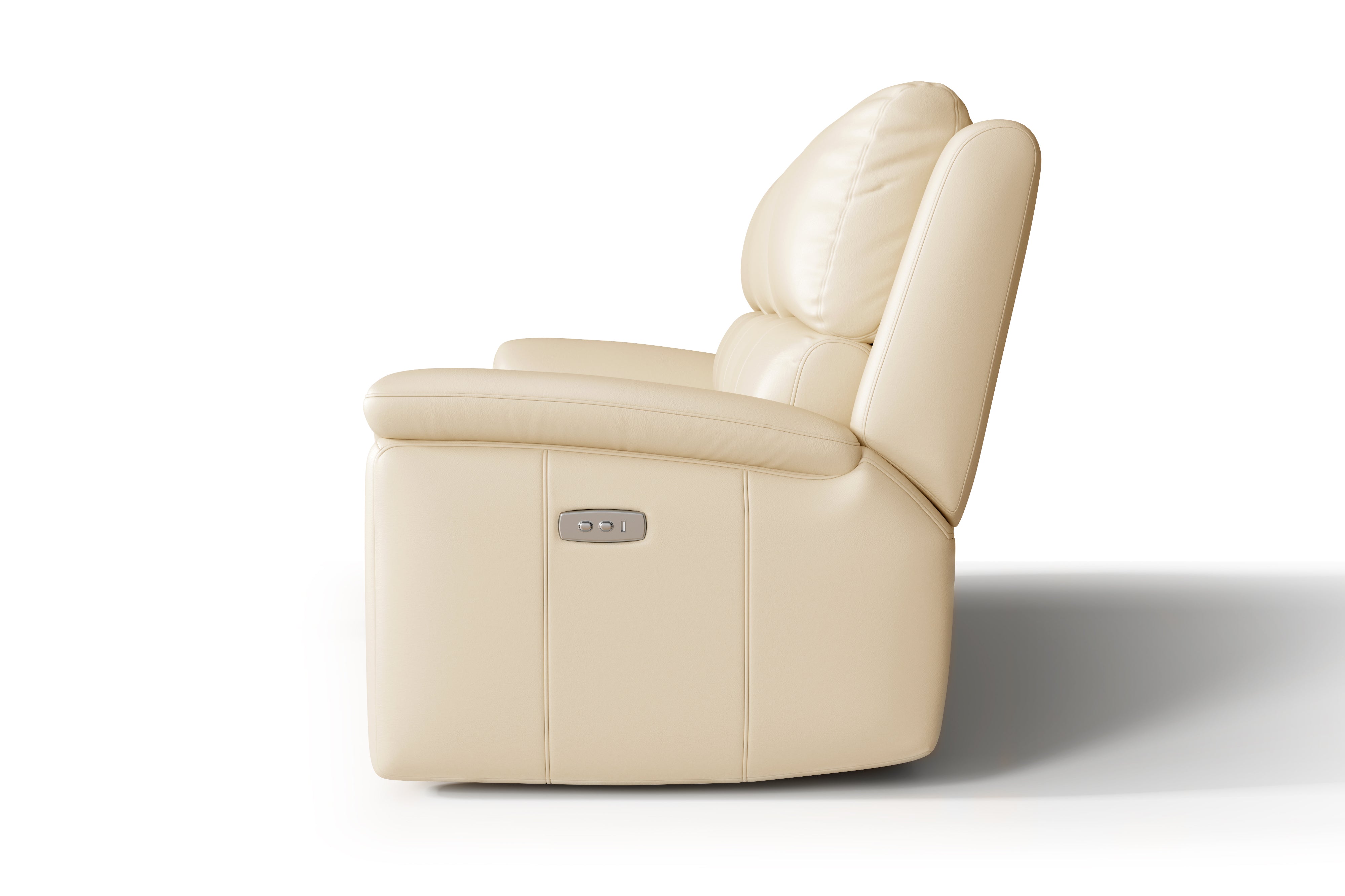 Valencia Martina Leather Three Seats Power Recliner Sofa, Cream