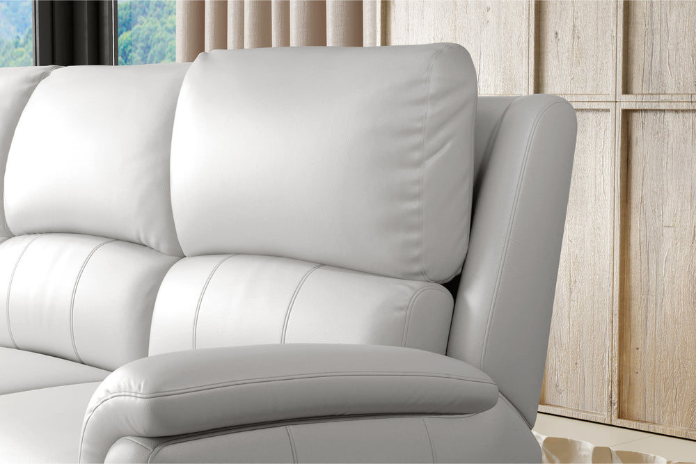 Valencia Martina Leather Three Seats Power Recliner Sofa, White