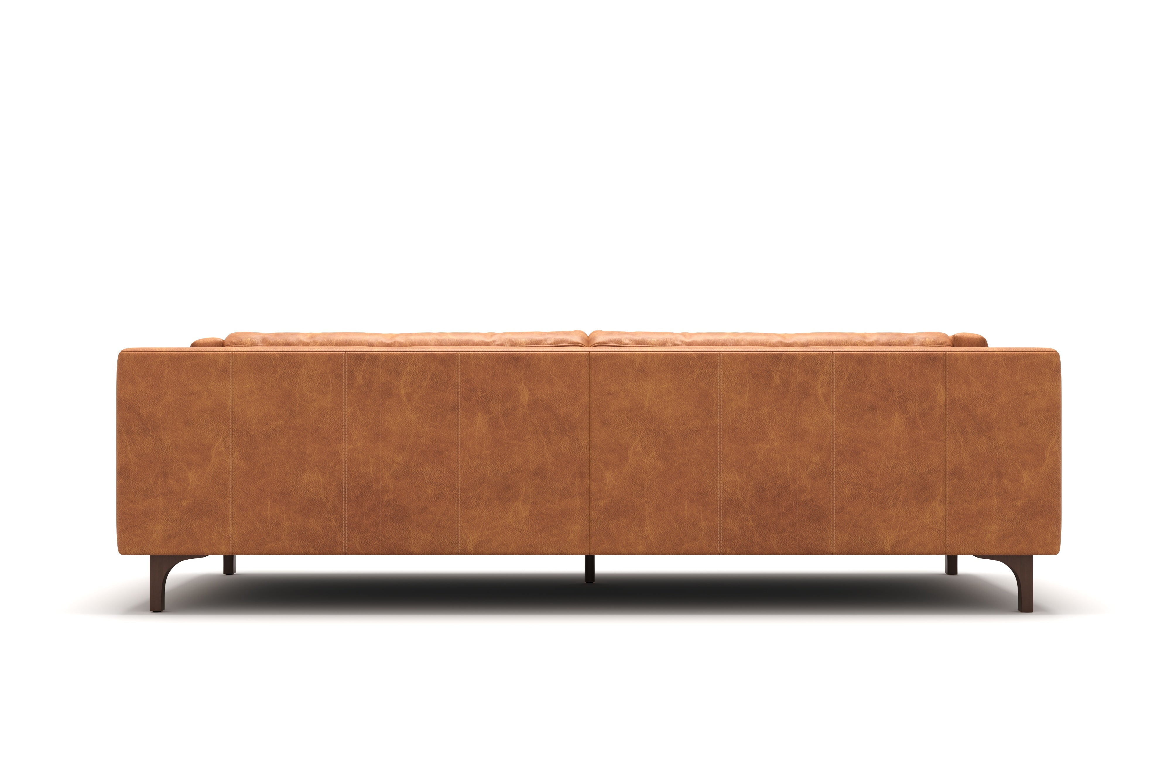 Valencia Mary Full-Aniline Leather Wide Sofa, Saddle Tan