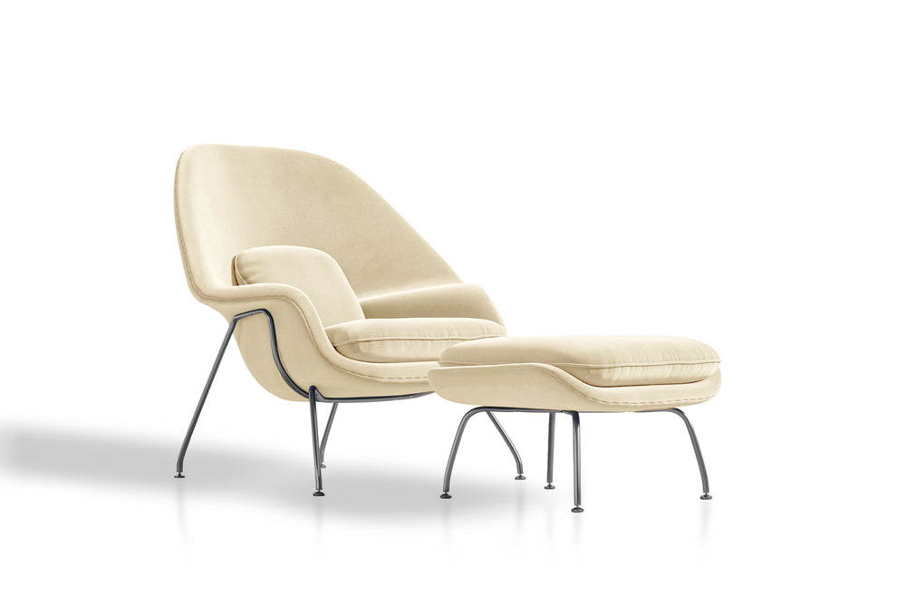 Valencia Marzena Womb Chair with Ottoman, Beige