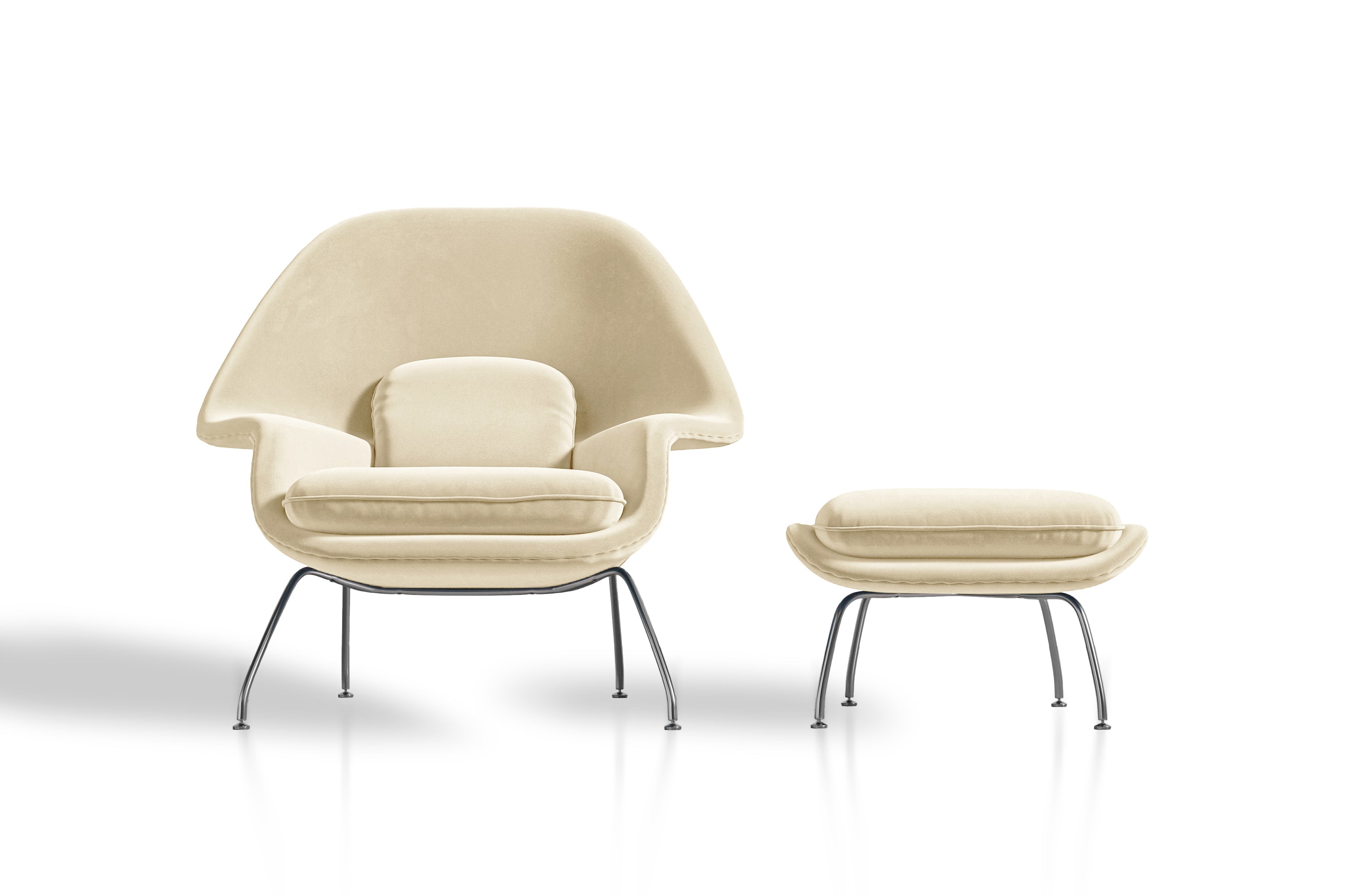 Valencia Marzena Womb Chair with Ottoman, Beige