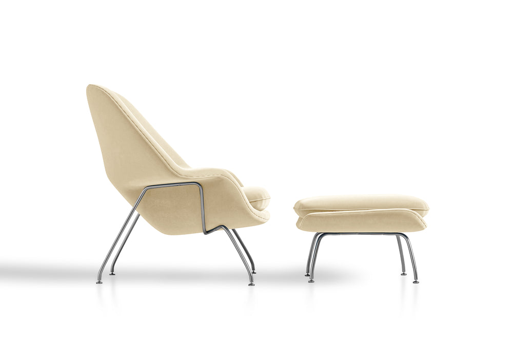 Valencia Marzena Womb Chair with Ottoman, Beige