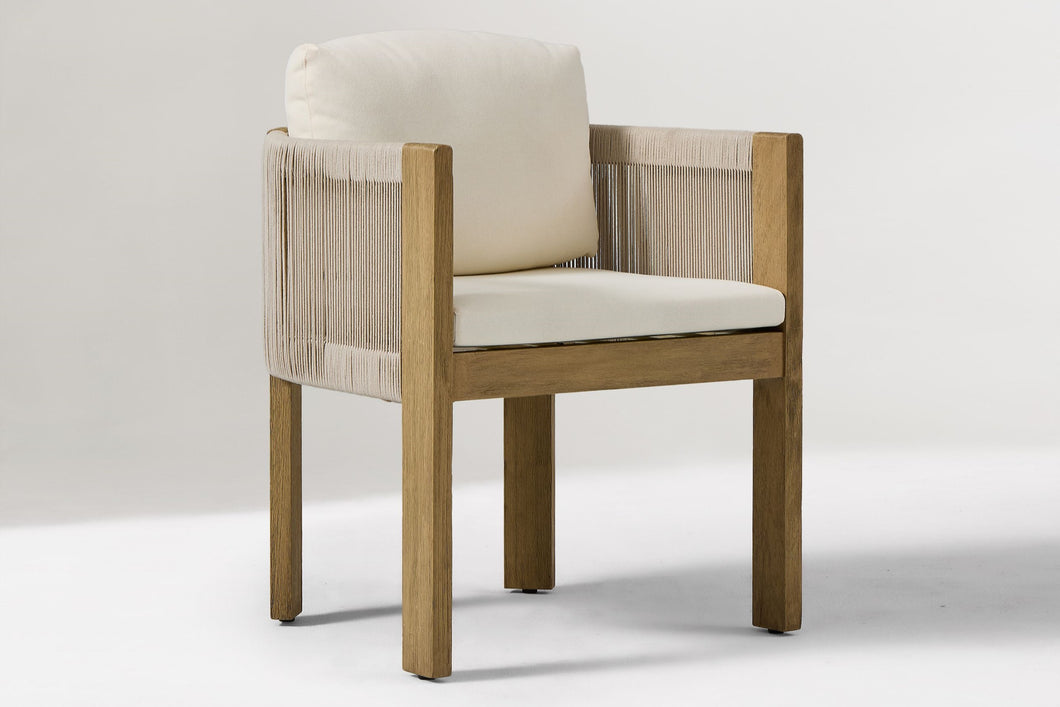 Valencia Mathis Wood Outdoor Dining Chair, Natural