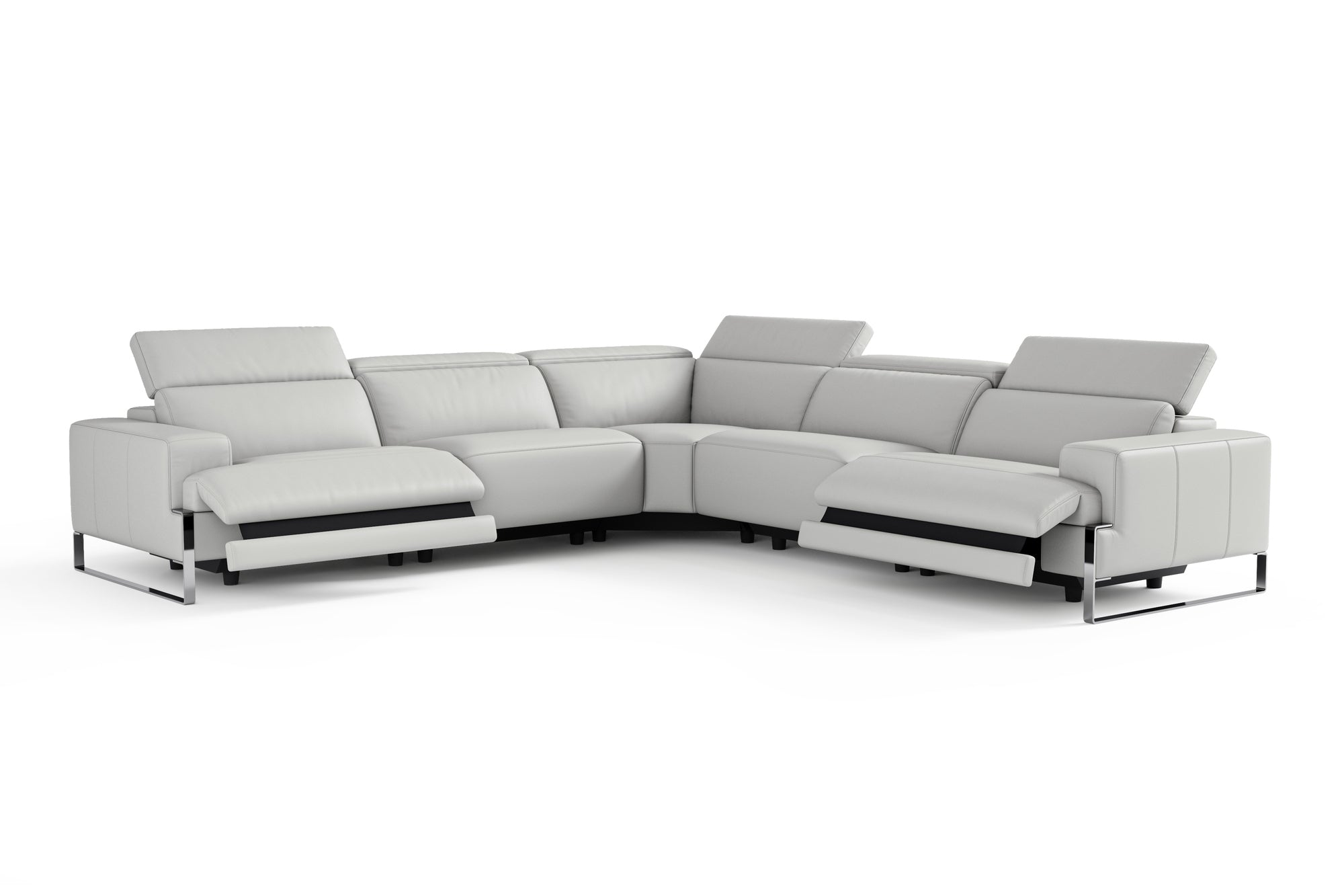 Melania Leather Reclining Corner Sectional Sofa