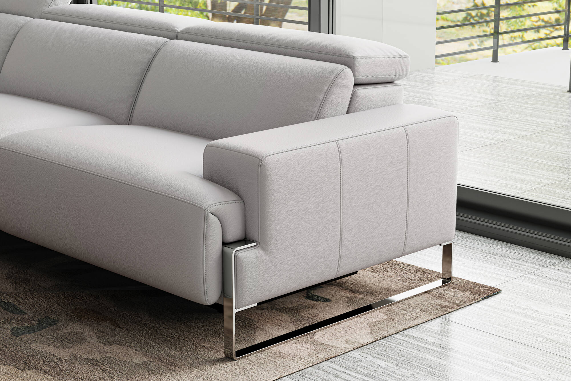 Melania Leather Reclining Sofa