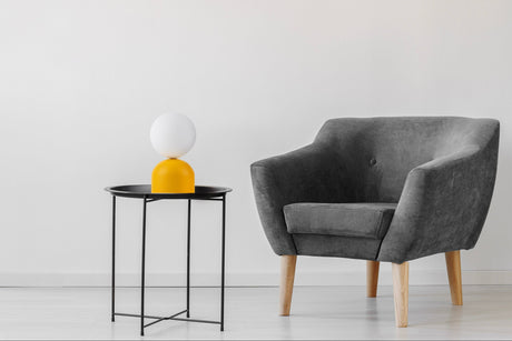 Miki Modern Glass Globe Table Lamp for Bedroom Nightstand, Living Room & Ambient Accent Lighting