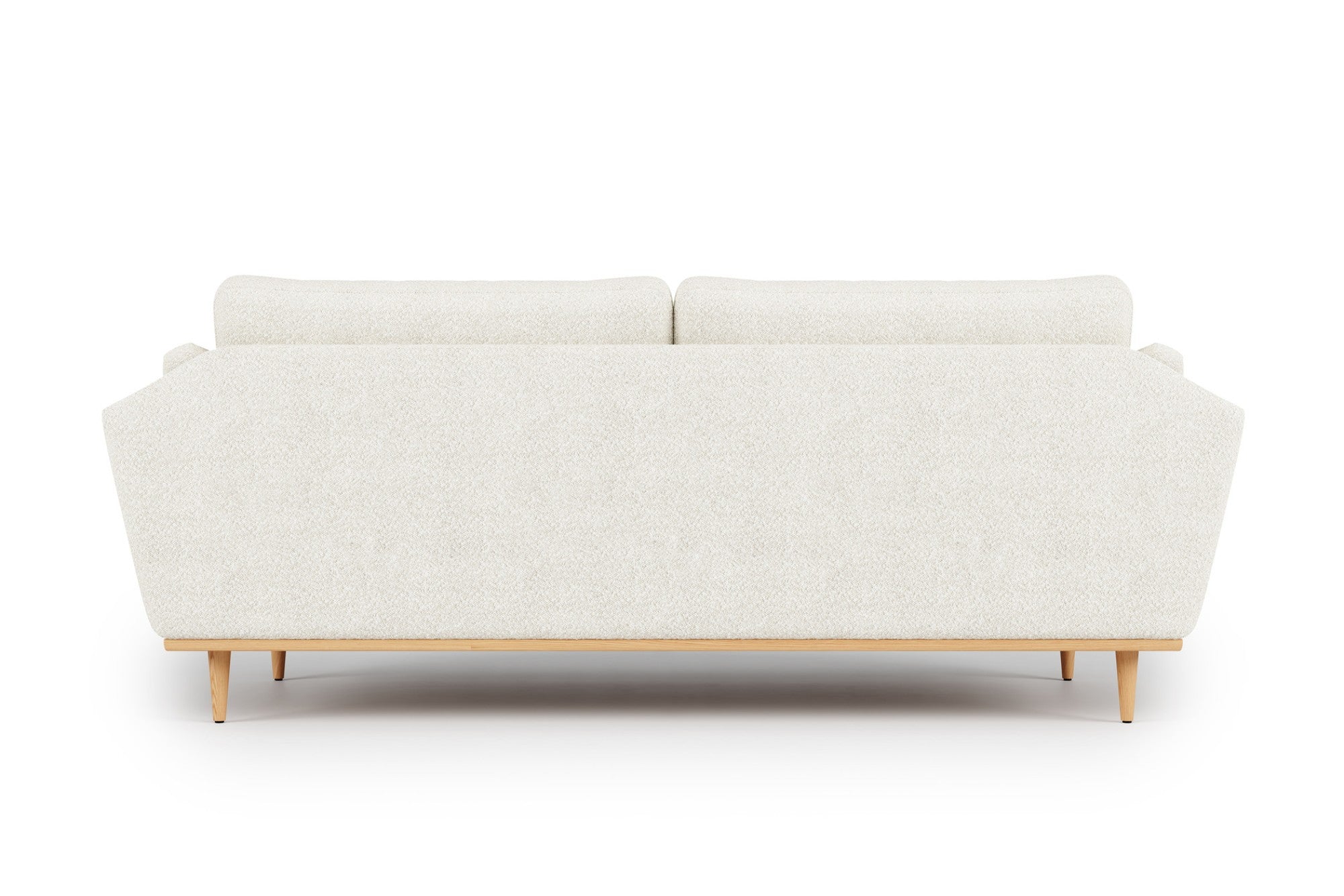 Valencia Mila Boucle Fabric Loveseat Sofa with Wood Base, Beige