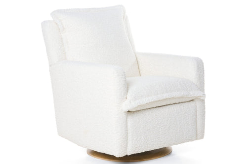 Valencia Milo Sheepskin Swivel Recliner Chair, White