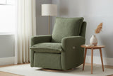 Milo Sheepskin-Finish Fabric Swivel Recliner Chair