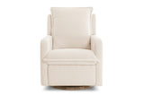 Milo Sheepskin-Finish Fabric Swivel Recliner Chair