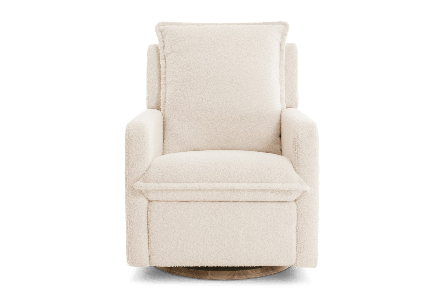 Milo Sheepskin-Finish Fabric Swivel Recliner Chair