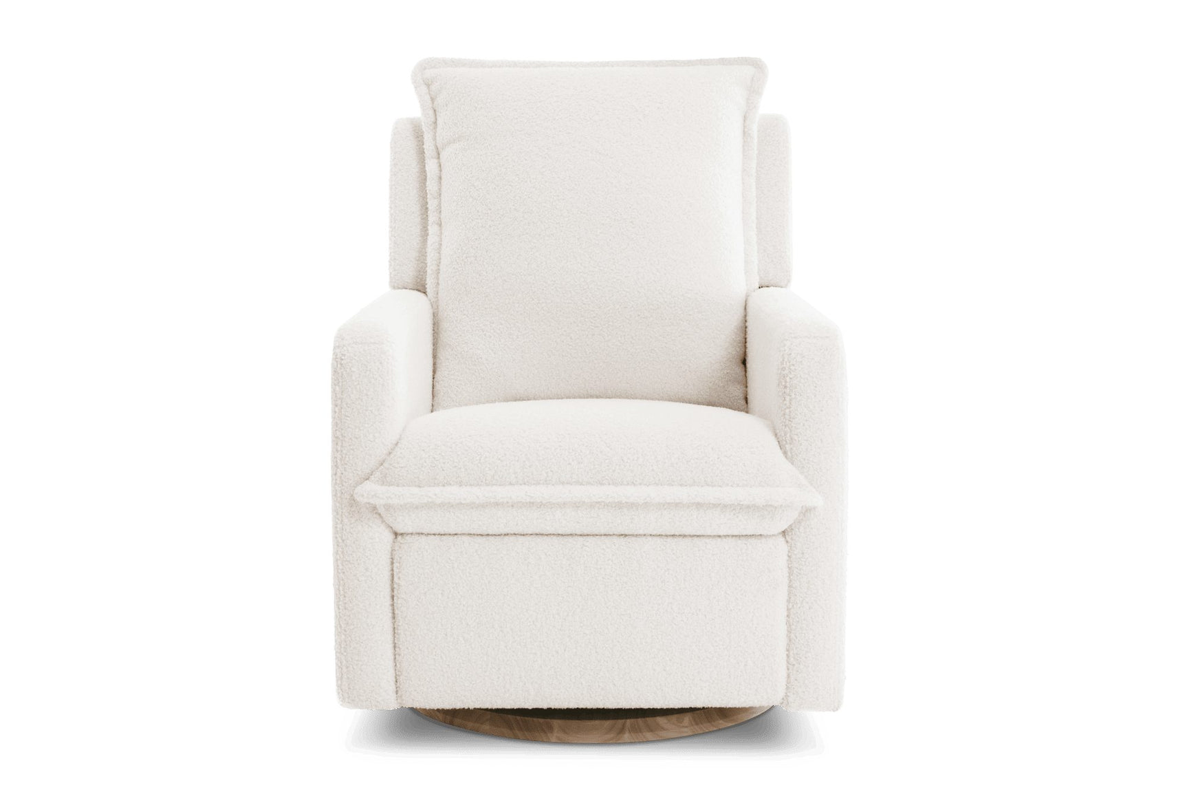 Milo Sheepskin-Finish Fabric Swivel Recliner Chair