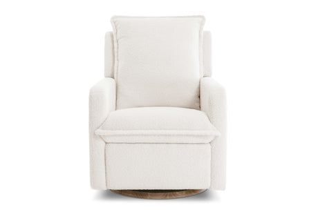 Milo Sheepskin-Finish Fabric Swivel Recliner Chair