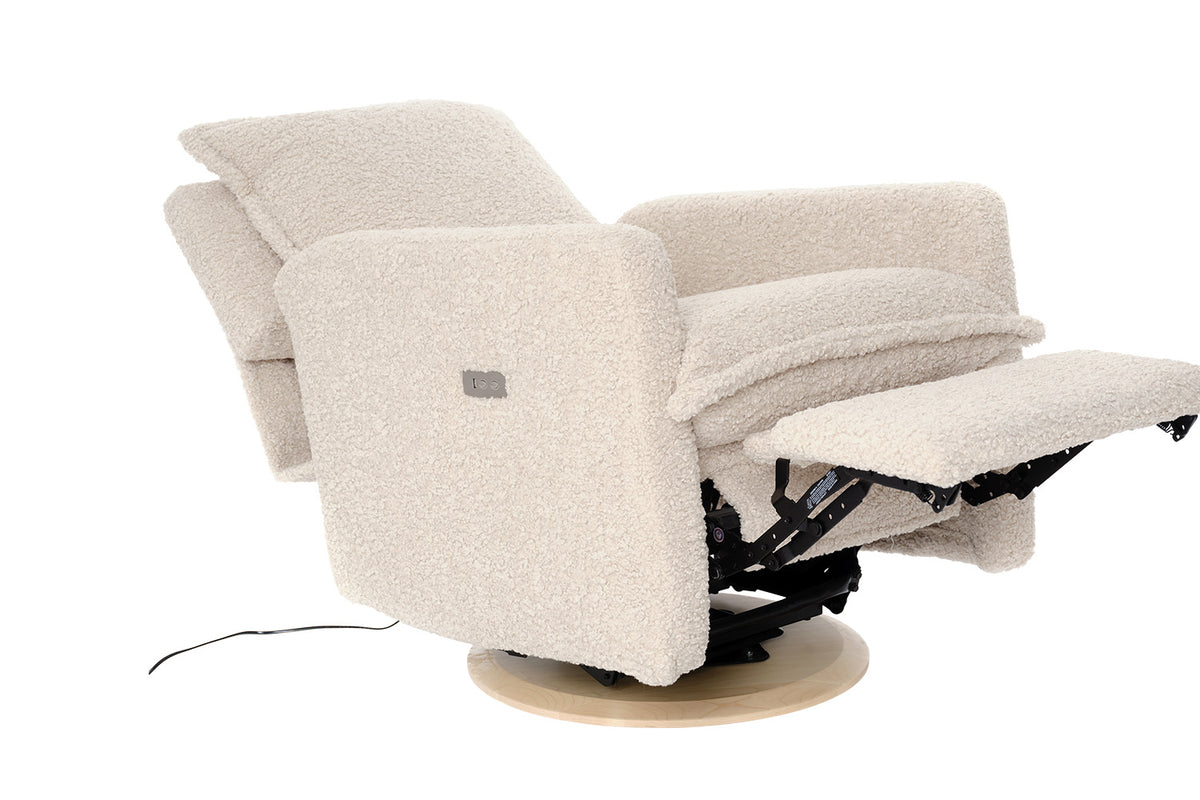 Valencia Milo Sheepskin Swivel Recliner Chair, Beige