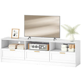 Dallas Modern TV Stand with Storage Cabinets for TVs up to 85" - White